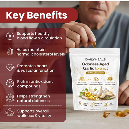 Aged Garlic Extract - 7500mg Odorless Softgels